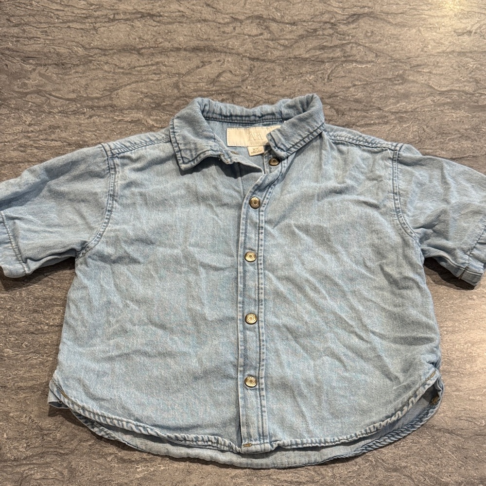 Zara Kids Light Blue Button Down Shirt